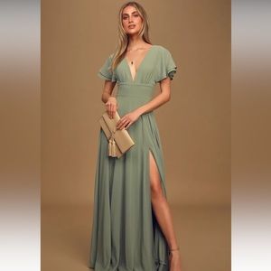 Lulu’s sage maxi dress
